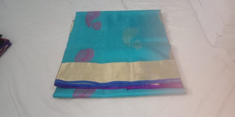 Kanchi Soft Silk Sarees Sky Blue Shade Color – Kanchipuram Silk Sarees