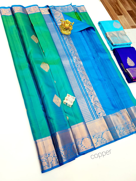 Buy Peacock Green Raw Silk Saree With Banglori Silk Blouse Online   SARV02533  Andaaz Fashion