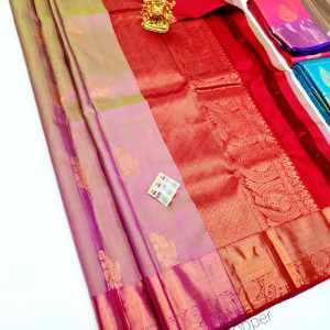 Kanchipuram Silk Saree in Double Shade SILK MARK CERTIFIED - Etsy
