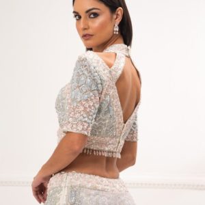 Diamond Cut Blouse White Color