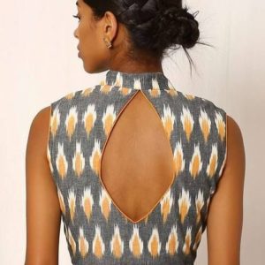 Diamond Designer Blouse Gray Color