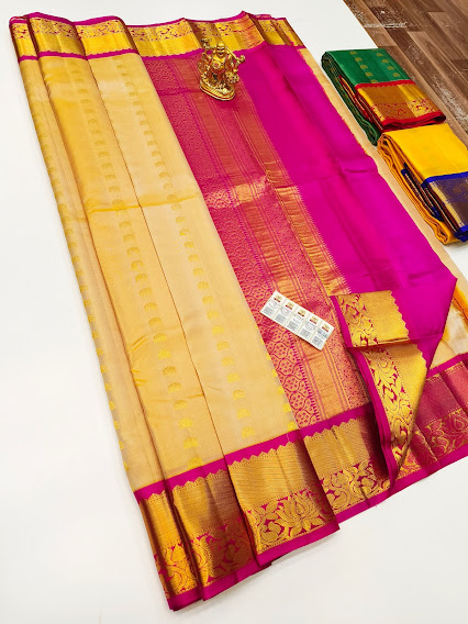 Pure Silk Pink Handloom Kanjeevaram Saree: Traditional Elegance - Buy Now