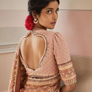 Stylish Blouse Design Peach Color