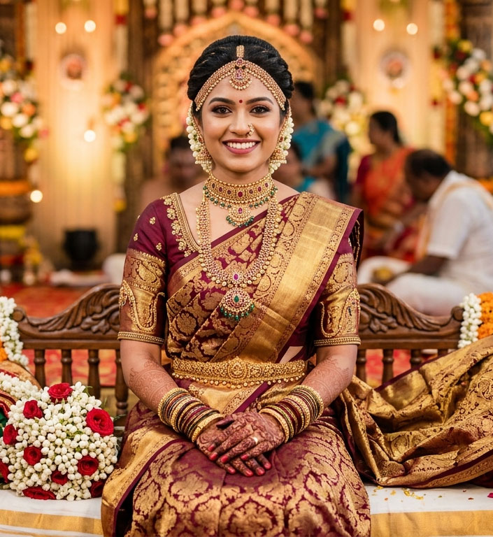 Traditional Kanchipuram silk saree