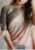 New Trendy Boat Neck and Thread Work Design Part Blouse Grey Color