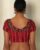 Simple U Neck Party Blouse Red Color
