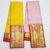 Trendy Kanjivaram Pure Silk Saree Bridal Collection Full Koravai Small Border and Big Border WEDDING Sarees (Yellow / Lotus Rose)