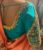 Golden Stone and Embroidery Bridal Blouses Green Color