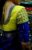 Mirror and Hand Thread Work Bridal Blouse Lime Green and Blue Color