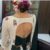 Trendy Bow Design Bridal Blouses Dark Green and White Color