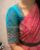 Puff Sleeve and Thread Work Design Part Blouse Sky Blue Color
