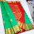 New Mango Design Arrival Big Border Kanchipuram Silk Saree Bridal Collection Seafoam Green w/ Candy Red Color
