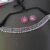 German Silver Oxidised Antique Boho Studded Pink Stone Designer Choker Necklace Set with Earrings