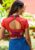 High Back Neck and Embroidery Design Blouse Red Color