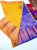 Copper Zari Work High Fancy Kanjivaram Silk Saree Mix Yellow, Grey Color w/ Blouse