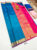 K.M.D Soft 75% Pure Silk Saree Blue Color w/ Blouse