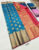 Circle Design K.M.D Soft 75% Pure Silk Saree Blue Color w/ Blouse