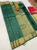 New Design K.M.D Soft 75% Pure Silk Saree Bottle Green Color w/ Blouse