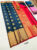 Circle Design K.M.D Soft 75% Pure Silk Saree Peacock Blue Color w/ Blouse