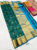 Trendy Design K.M.D Soft 75% Pure Silk Saree Peacock Green Color w/ Blouse