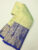 Bridal Collection Kanchi Pure Silk Saree Off White w/ Admiral Blue Color Annam Design