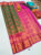 Peacock and Leaf Design Kanchi Semi Silk Saree Bottle Green Color w/ Blouse
