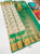 Peacock and Leaf Design Kanchi Semi Silk Saree Off White Color w/ Blouse