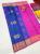 Ink Blue and Pink Color Flower Design Kanjivaram Semi Silk Saree w/ Blouse
