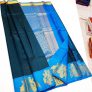 Peacock Design Kanchipuram 100% pure silk saree samunthirika pattu designer saree low budget Peacock w/ Sky Blue Color
