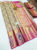 Beautiful Design Kanjivaram Pure Wedding Silk Saree Cream and Pink Color w/ Blouse