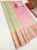 Kanjivaram Pure Wedding Silk Saree Cream and Baby Pink Color w/ Blouse