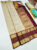 Kanjivaram Pure Wedding Silk Saree Cream Color w/ Blouse
