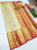 Trendy Design Kanjivaram Pure Wedding Silk Saree Cream Color w/ Blouse