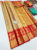 Traditional Design Kanjivaram Pure Wedding Silk Saree Golden Color w/ Blouse