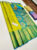 New Design Kanjivaram Pure Wedding Silk Saree Lemon Green and Light Blue Color