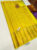 Copper Zari Kanjivaram Pure Wedding Silk Saree Lemon Yellow Color w/ Blouse