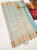 Trendy New Design Kanjivaram Pure Wedding Silk Saree Light Blue Color w/ Blouse