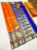 Birds Design Kanjivaram Pure Wedding Silk Saree Orange Color w/ Blouse