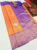 Kanjivaram Pure Wedding Silk Saree Orange Color w/ Blouse