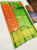 Kanjivaram Pure Wedding Silk Saree Orange Color w/ Blouse