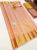 Unique Design Kanjivaram Pure Wedding Silk Saree Peach Color w/ Blouse