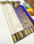 Latest Design Kanjivaram Pure Wedding Silk Saree Pure White Color w/ Blouse
