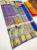 New Border Design Kanjivaram Pure Wedding Silk Saree Purple and Blue Color w/ Blouse