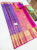 Latest And Trendy Design Kanjivaram Pure Wedding Silk Saree Purple Color w/ Blouse