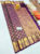 Unique Design Kanjivaram Pure Wedding Silk Saree Purple Color w/ Blouse