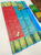 Latest Kanjivaram Pure Wedding Silk Saree Red and Sky Blue Color w/ Blouse