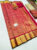 Small Checks Design Kanjivaram Pure Wedding Silk Saree Red Color w/ Blouse