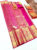 Trendy Flower Design Kanjivaram Pure Wedding Silk Saree Rose Color w/ Blouse