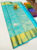 Floral Design Kanjivaram Pure Wedding Silk Saree Sky Blue Color w/ Blouse