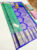 Kanjivaram Pure Wedding Silk Saree Teal Green Color w/ Blouse